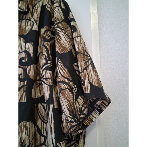 Hilo Hattie The Hawaiian Original Made in Hawaii  5 XL Top Hibiscus Beige Black - Picture 3 of 7